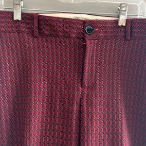Banana Republic Maroon Cropped Pants Diamond Pattern